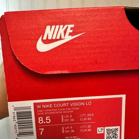 Nike Court Vision Women's Rose Mousse Lace Sneakers - Picture 4 of 5